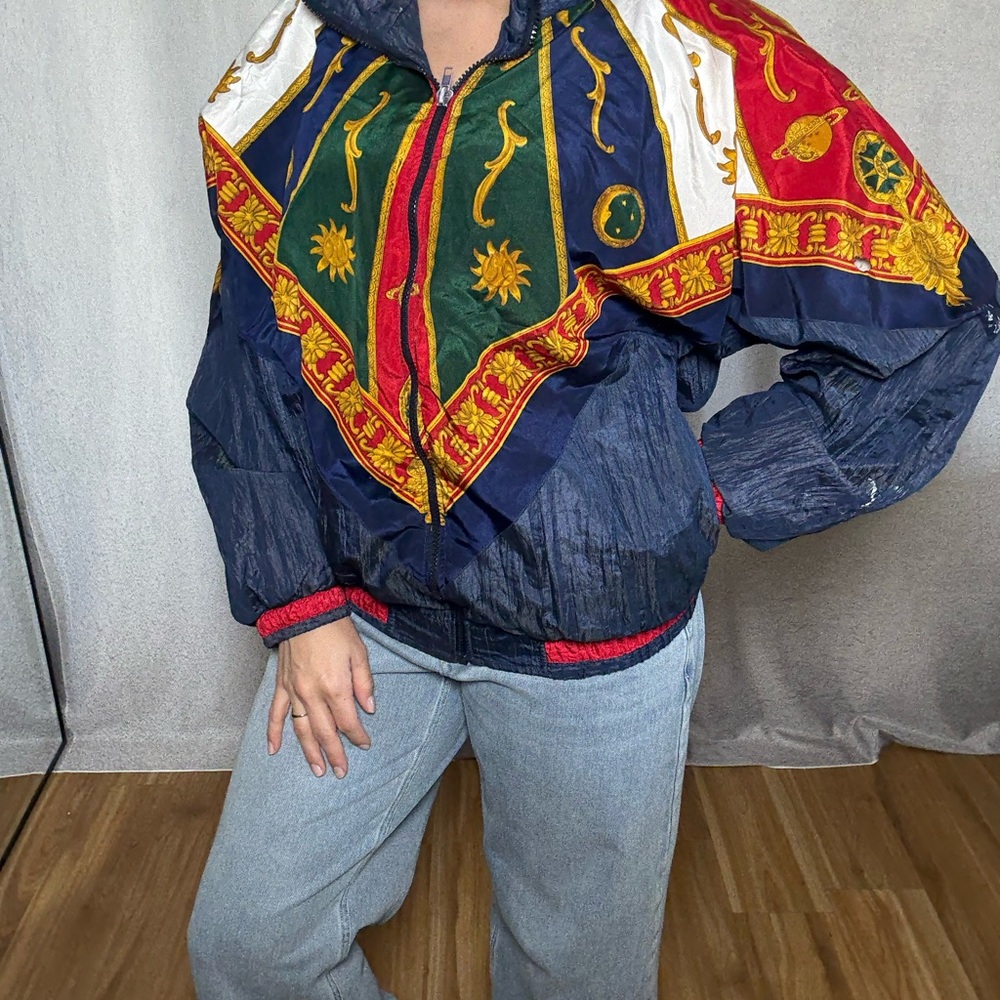 Vintage windbreaker jacket Versace inspired